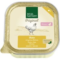 REAL NATURE Original Katze Nassfutter, Kitten, Ragout, Huhn mit grünen Bohnen 16x100 g von REAL NATURE