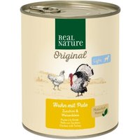 REAL NATURE Original Light Nassfutter für Hunde Huhn und Pute 24x800 g von REAL NATURE
