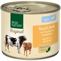REAL NATURE Original Light Nassfutter für Hunde Rind und Kalb 24x200 g von REAL NATURE