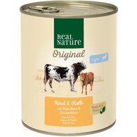 REAL NATURE Original Light Nassfutter für Hunde Rind und Kalb 24x800 g von REAL NATURE