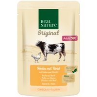 REAL NATURE Original Nassfutter Katze, Adult, Huhn mit Rind 12x85 g von REAL NATURE