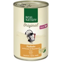 REAL NATURE Original Nassfutter Katze, Adult, Truthahn, Karotten und Weizenkeimöl 6x400 g von REAL NATURE