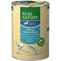 REAL NATURE Original Nassfutter für Hunde Adult Huhn und Nordmeerhering 24x400 g von REAL NATURE