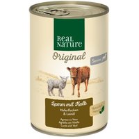 REAL NATURE Original Nassfutter für Hunde Senior Lamm und Kalb 12x400 g von REAL NATURE