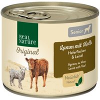 REAL NATURE Original Nassfutter für Hunde Senior Lamm und Kalb 6x200 g von REAL NATURE