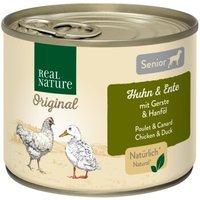REAL NATURE Original Nassfutter für Hunde Senior Huhn und Ente 12x200 g von REAL NATURE