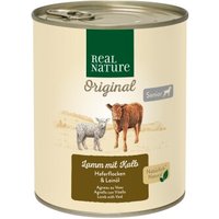 REAL NATURE Original Nassfutter für Hunde Senior Lamm und Kalb 12x800 g von REAL NATURE