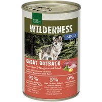 REAL NATURE WILDERNESS Nassfutter für Hunde Adult Great Outback, Kaninchen, Känguru und Rind 6x400 g von REAL NATURE