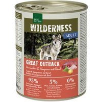 REAL NATURE WILDERNESS Nassfutter für Hunde Adult Great Outback, Kaninchen, Känguru und Rind 6x800 g von REAL NATURE