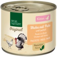 REAL NATURE Kitten Huhn mit Pute und Lachsöl 24x200 g von REAL NATURE