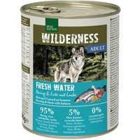 REAL NATURE WILDERNESS Nassfutter für Hunde Adult Fresh Water, Hering, Lachs und Ente 24x800 g von REAL NATURE