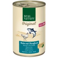 REAL NATURE Adult Huhn mit Thunfisch, Shrimps und Lachsöl 24x400 g von REAL NATURE