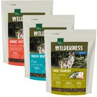 REAL NATURE WILDERNESS Adult Probierpaket 3x1kg Paket 2, Huhn, Fisch, Känguru von REAL NATURE