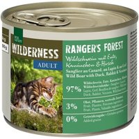 REAL NATURE WILDERNESS Adult Ranger's Forest Wildschwein mit Ente, Kaninchen & Hirsch 12x200 g von REAL NATURE