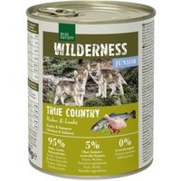 REAL NATURE WILDERNESS Nassfutter für Hunde Junior True Country, Huhn und Lachs 6x800 g von REAL NATURE