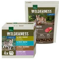 REAL NATURE WILDERNESS Mischfütterungs-Set Adult Black Earth 300g + 4x100g Multipack von REAL NATURE