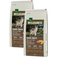 REAL NATURE WILDERNESS Trockenfutter Hund, Adult, Black Earth, Rind mit Strauß und Büffel 2x12 kg von REAL NATURE