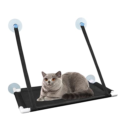REAQUE Katzen Fensterliege | Fensterliege für Katzen | Fenster Katzenhängematte 60 * 35cm für Katzen bis 22 kg | Katzen Hängematte Fenster mit starkem Saugnapf, Fensterplätze für Katzen REAQUE Katzen Fensterliege | Fensterliege für Katzen | Fenster Katzenhängematte 60 * 35cm für Katzen bis 22 kg | Katzen Hängematte Fenster mit starkem Saugnapf, Fensterplätze für Katzen von REAQUE