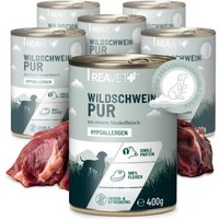 REAVET Hunde Nassfutter - Wildschwein PUR 6x400 g von REAVET