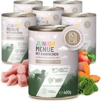 REAVET Hundenassfutter – Junior Menue mit Kaninchen 6x400 g REAVET Hundenassfutter – Junior Menue mit Kaninchen 6x400 g von REAVET