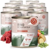 REAVET Hundenassfutter - Rind mit Kartoffeln an Erbsen-Möhren-Püree & Apfel | 12 x 800g von REAVET