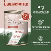 REAVET Hundenassfutter - Rind mit Kartoffeln an Erbsen-Möhren-Püree & Apfel | 6 x 400g REAVET Hundenassfutter - Rind mit Kartoffeln an Erbsen-Möhren-Püree & Apfel | 6 x 400g von REAVET