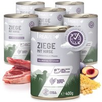 REAVET Hundenassfutter - Ziege mit Hirse an Kichererbsen & Pflaume | 6 x 400g REAVET Hundenassfutter - Ziege mit Hirse an Kichererbsen & Pflaume | 6 x 400g von REAVET