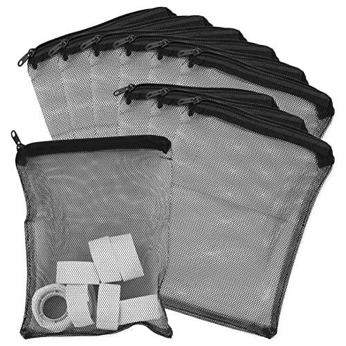 Aquarium-Filtertüten - Aquarium-Filterbeutel mit hohem Durchfluss, feines Netz, wiederverwendbare Beutel mit robustem Kunststoff-Reißverschluss, Pelletisiertes Carbon-Netzloch 1 mm (10 Stück) von REBECASKYENS