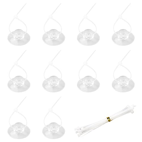 REBECASKYENS 10 Stück Saugnäpfe mit 20 Stück verstellbaren Reißverschlüssen für Aquarien, Aquarium, Bindung von Moos, Garnelen, Ausweichnest von REBECASKYENS