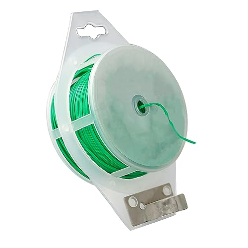 REBECASKYENS 1er Pack Gartendraht 100m, kunststoffummantelter Bindedraht, für Pflanzen, Spule mit Schneider, rostfrei, grün von REBECASKYENS