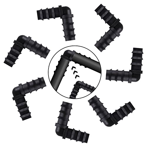 REBECASKYENS 8 Stück L Schlauchverbinder, 13.0 mm (1/2 Zoll) Eckverbinder Steckverbinder 90° Grad Bogen Eckverbinder Schwarz Schlauch Fitting Zubehör Schlauchanschluss für Bewässerung System von REBECASKYENS