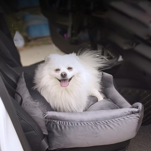 REBOTZ Hundeautositz, Autositz für mittelgroße und kleine Hunde, Sicherheitsautositz, Hundeautositz, Rutschfester Hundeautositz mit abnehmbarem und waschbarem Kissen (Color : Gray, Size : 58x55x26cm REBOTZ Hundeautositz, Autositz für mittelgroße und kleine Hunde, Sicherheitsautositz, Hundeautositz, Rutschfester Hundeautositz mit abnehmbarem und waschbarem Kissen (Color : Gray, Size : 58x55x26cm von REBOTZ