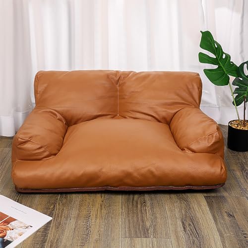 REBOTZ Hundesofas und -stühle, Hundebetten mit High-End-Tech-Stoff, Haustierstuhl, ovaler Rahmen, 50/60/80 cm, Haustier-Sofa, Couch, Haustier-Schlafsofa für Hunde und Katzen (Color : Brown, Size : 8 von REBOTZ