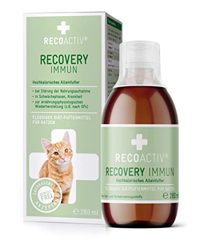RECOACTIV Recovery Immun für Katzen, hochkalorisches Diät-Alleinfuttermittel zur Gewichtszunahme und ernährungsphysiologischen Wiederherstellung, bei Mangelernährung und hohem Energiebedarf, 280 ml von RECOACTIV