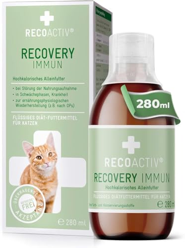 RECOACTIV Recovery Immun für Katzen, 280 ml, hochkalorisches Diät-Alleinfuttermittel zur Gewichtszunahme und ernährungsphysiologischen Wiederherstellung, bei Mangelernährung und hohem Energiebedarf von RECOACTIV
