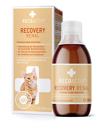 RECOACTIV Recovery Renal für Katzen, 1 x 280ml, hochkalorisches Diät-Alleinfuttermittel bei Nierenfunktionsstörungen und erhöhtem Energiebedarf in der Rekonvaleszenz, zur Gewichtszunahme von RECOACTIV