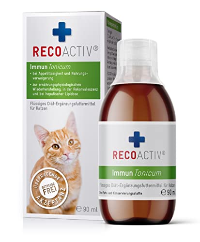 RECOACTIV Immun Tonicum für Katzen, 1 x 90 ml, Diät-Ergänzungsfuttermittel zur Immununterstützung und Vorbeugung bei Mangelerscheinungen, wirkungsvoller diätischer Appetitanreger von RECOACTIV