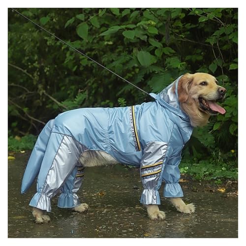 Regenmantel for große Hunde mit Schwanz, Overall, Regenmantel for Golden Retriever, Husky, reflektierende Streifen, Abschlepploch, Labrador, wasserdichte Jacke(7XL) von RECORD BREAD