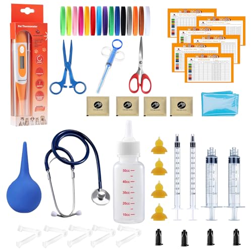 REDDOUDOU Welpen-Welpen-Welpenset, Welpenset, Welpenset mit Fütterungsnippel, Flasche, Stethoskop, Schere, Kordelklemmen, Sauger usw. Komplettes Set REDDOUDOU Welpen-Welpen-Welpenset, Welpenset, Welpenset mit Fütterungsnippel, Flasche, Stethoskop, Schere, Kordelklemmen, Sauger usw. Komplettes Set von REDDOUDOU