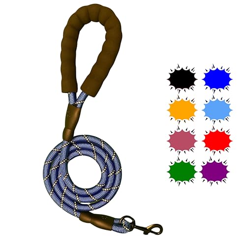 Strapazierfähige Hundeleine mit gepolsterten Griffen und reflektierenden Bändern, Blau, 1,5 m Strapazierfähige Hundeleine mit gepolsterten Griffen und reflektierenden Bändern, Blau, 1,5 m von REEDEEMIT