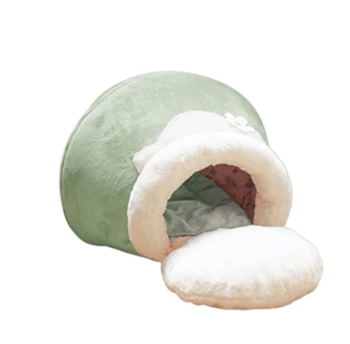 Hundebett Katzenbett Katzen Bett Katzenbett, Katzenbett Für Kätzchen, Kleiner Hund, 3-in-1-Haustierbett, Katzenzelt Mit Beweglicher Matte Und Zusammenklappbarer Decke Katzenkorb Hundematte (Color : G von REIFOR