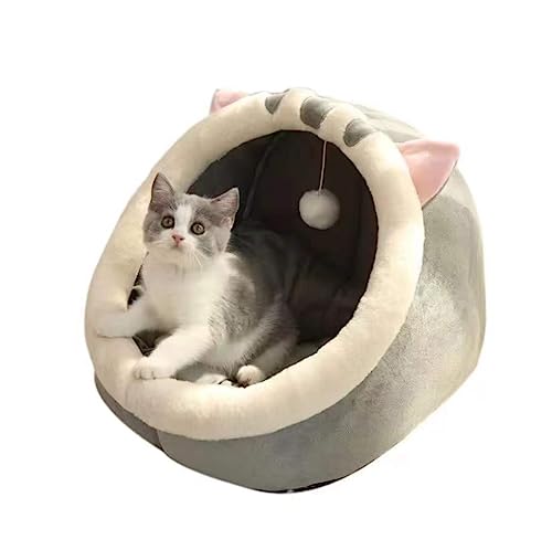 Hundebett Katzenbett Katzen Bett Katzenbett Im Freien, Katzenhäuser Für Katzen Im Innenbereich, Warmer, Trockener Unterschlupf, Katzenzubehör, Plüsch-Katzenschlafsack Katzenkorb Hundematte (Color : A von REIFOR