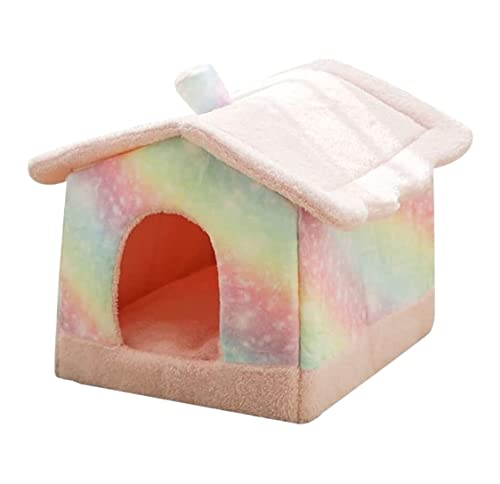 Hundebett Katzenbett Katzen Bett Pet House Weicher Plüsch, Warmer Zwinger, Hunde, Katzen, Höhlennest, Waschbar, Gemütliches Schlafbett, Welpenmatte, Kissen, Käfigbetten Katzenkorb Hundematte (Color : von REIFOR