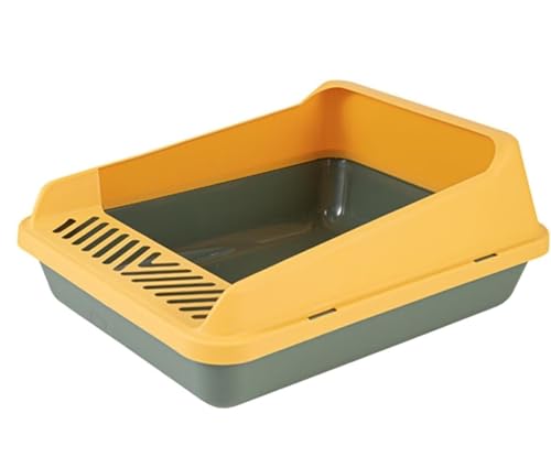 Katzenklo Katzentoilette Katzentoilette Mit Offener Oberseite, Stabile, Leicht Zu Reinigende Katzentoilette Mit Hohen Seitenwänden Katzenklo Tragbar(Grün,S) von REIFOR