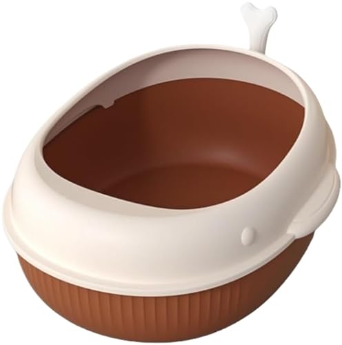 Katzenklo Katzentoilette Verdickte Und Verbreiterte Anti-Spritz-Katzentoiletten Einfache, Doppelschichtige, Herausnehmbare Katzentoilette Katzenklo Tragbar(Orange) von REIFOR
