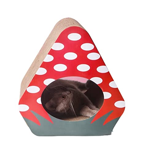 Kratzbrett Katze Kratzkarton Für Katzen, Langlebig, Gewelltes Katzenkratzhaus Für Jumbo Adult Cat Cat Scratcher Lounge Kratzpappe Für Katzen(Rood) von REIFOR