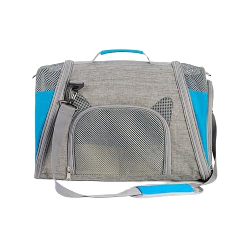 Transportbox Hund Outdoor-Katzen-Umhängetasche, Tragbar, Faltbar, Für Reisen, Tragetasche, Haustierträger, Rucksäcke Katzentasche Transporttasche Katze(Blue) von REIFOR
