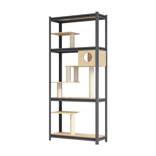 Katzenhaus Katzenhaus for den Innenbereich, Stahlrahmen, Katzenregal, Katzenklettergerüst, großes, wandmontiertes Katzenwand-Katzenkratzbaum aus Holz, mehrschichtiger Katzenbaum und Katzennest in eine Katzenhaus Katzenhaus for den Innenbereich, Stahlrahmen, Katzenregal, Katzenklettergerüst, großes, wandmontiertes Katzenwand-Katzenkratzbaum aus Holz, mehrschichtiger Katzenbaum und Katzennest in eine von REIK