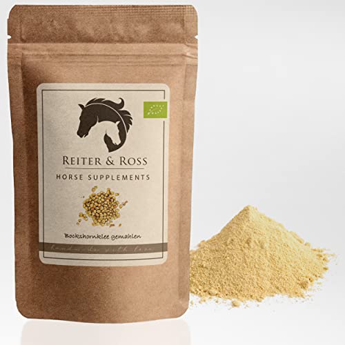 Reiter & Ross® Bio Gemahlene Bockshornkleesamen Pferd | Natürliches Bockshornklee Pulver | artgerechtes Einzelfuttermittel | Bockshornklee Pferd | Bockshornklee gemahlen plastikfrei verpackt (1000g) von REITER & ROSS