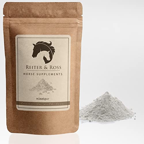 Reiter & Ross Kieselgur Pulver getrocknet (E551c) | fein gemahlen | Zusatzfuttermittel für Pferde | plastikfrei verpackt (1000 Gramm) von REITER & ROSS